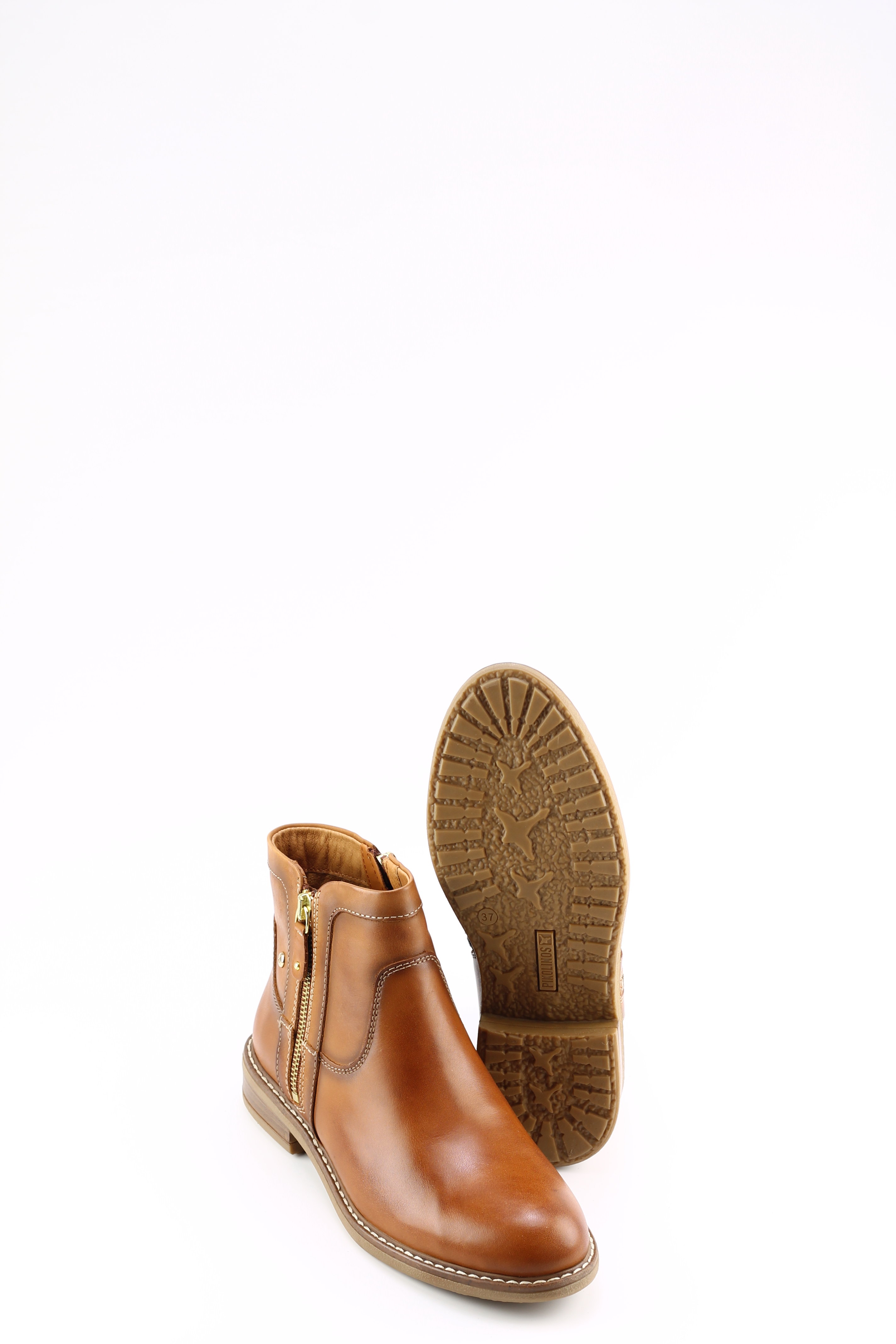 【SAQUINA】ピノ Pikolinos Aldaya W8j 8747 cognac dames korte laarsjes | Theo