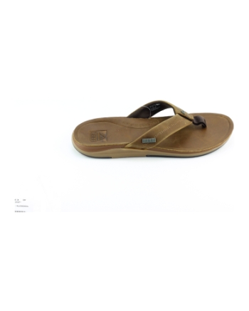 Reef Leather offshore slippers donkerbruin