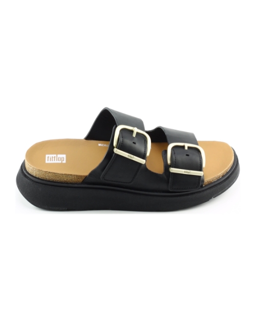 FitFlop TM Gen FF Buckle Two-Bar Slides he8 ZWART