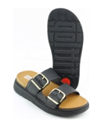 FitFlop TM Gen FF Buckle Two-Bar Slides he8 ZWART