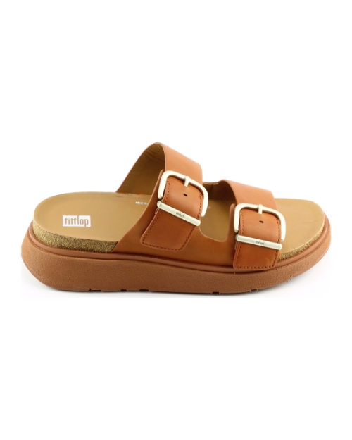 FitFlop TM Gen FF Buckle Two-Bar Slides he8 cognac