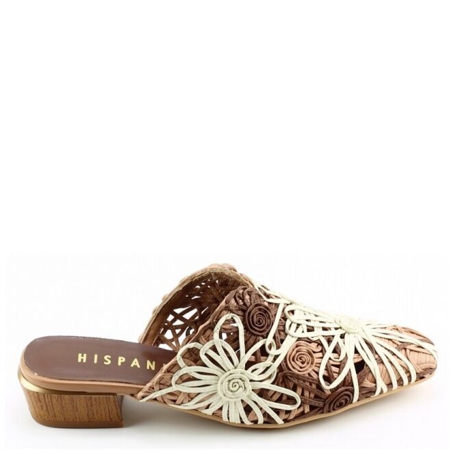 Hispanitas Hispanitas 264840 Bruin garden natural Hispanitas 264840 bruin dames slippers | Theo Jansen Schoenen