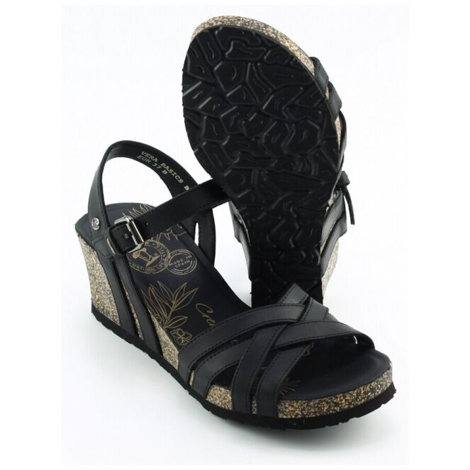 Panama Jack Panama Jack Vera basics b1 Zwart negro black Panama Jack Vera basics b1 zwart dames sandalen | Theo Jansen Schoenen