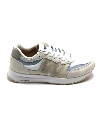 Woden Rigmore reflective sneakers wit combinatie