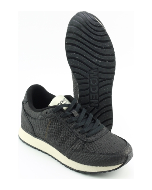 Woden ronja croco ZWART