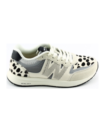 Woden rigmore animal sneakers wit combinatie