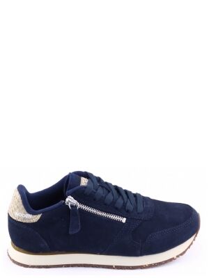 Woden Woden ydun suede zipper Blauw