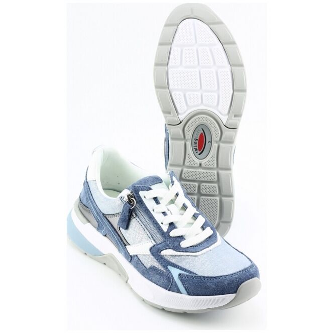 Gabor Gabor 86.848.46 Blauw 46 denim/steel/weiss Gabor 86.848.46 blauw dames veterschoenen | Theo Jansen Schoenen
