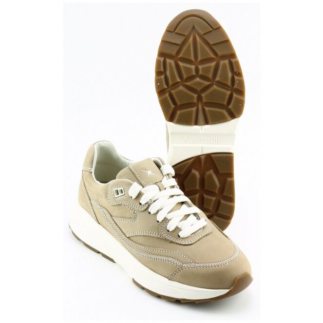 Xsensible Xsensible 33014.4 Taupe 501 Taupe Xsensible 33014.4 taupe dames veterschoenen | Theo Jansen Schoenen