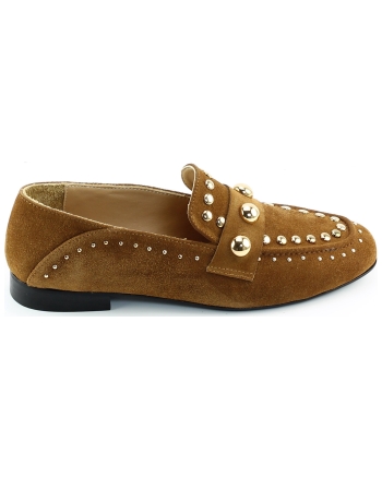Gioia Aimee instappers en loafers cognac