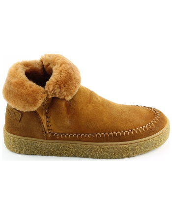 Shabbies Chewy moux korte laarsjes cognac