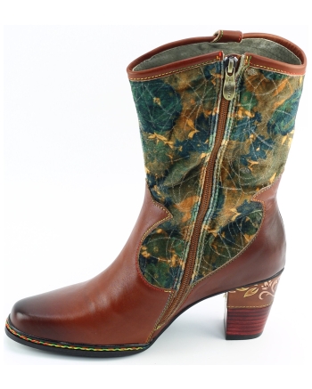 Laura Vita Cendrillon 24 korte laarsjes bruin multi