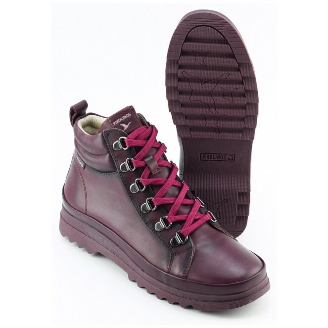 Pikolinos Pikolinos vigo w3w 8564c1 Rood grape Pikolinos vigo w3w 8564c1 rood dames veterboots  | Theo Jansen Schoenen