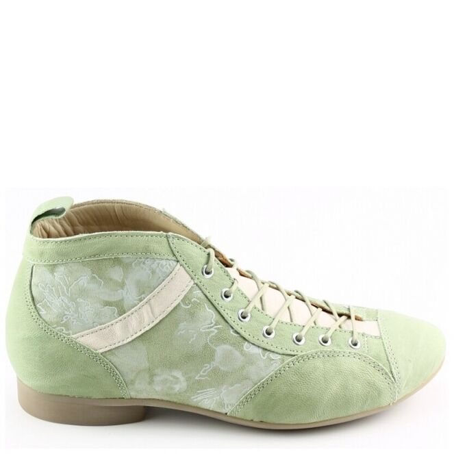 Think Think 3-000618 Groen aloe combi Think 3-000618 groen dames veterboots | Theo Jansen Schoenen