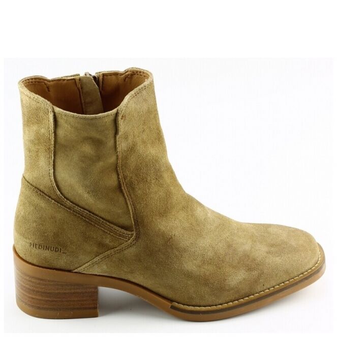 Piedi Nudi Piedi Nudi zuma 05.2 Cognac biscuit Piedi Nudi zuma 05.2 cognac dames korte laarsjes | Theo Jansen Schoenen